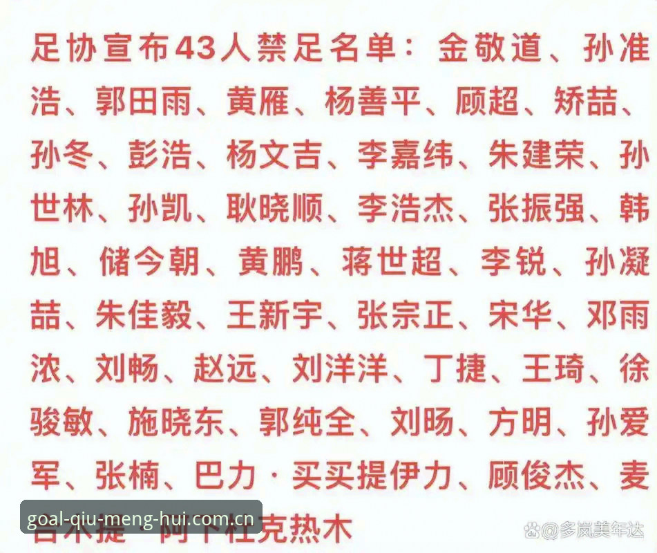 足协第三批禁足名单最新动态：17人终身禁赛，48人遭重罚